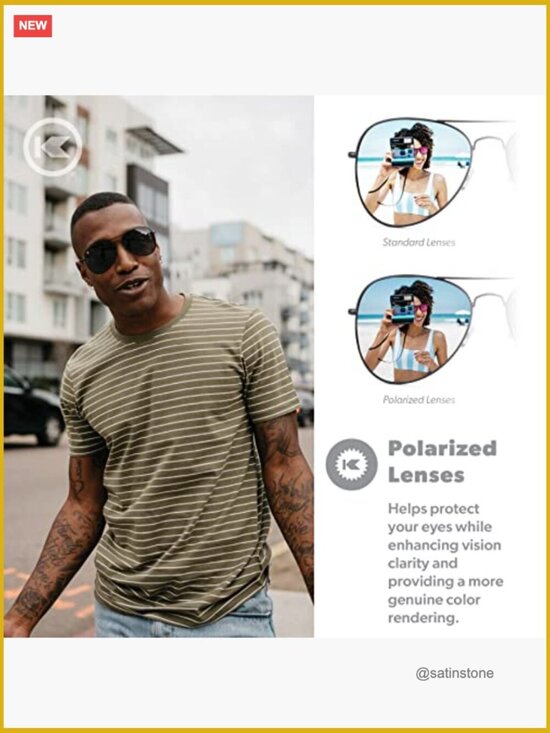 Polarized Aviator Sunglasses with UV400 Protection, Metal Frame main image 6
